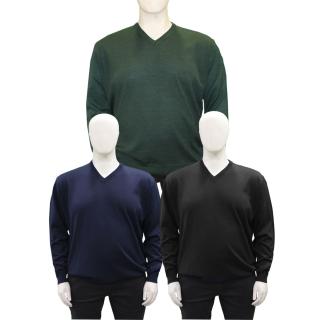 Mattia Sarti sweater V-neck pullover plus size man article MS02 black, blue, green
