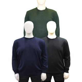 Mattia Sarti men's plus size crewneck sweater article MS01 black, blue, green