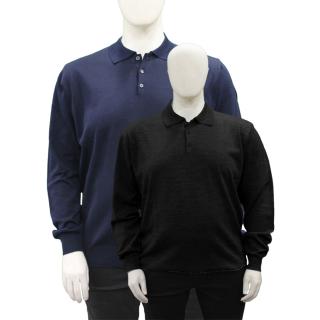 Mattia Sarti men's plus size polo shirt  article MS08 black, blue