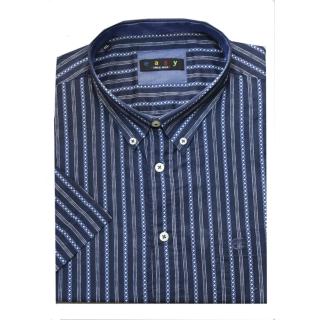 Maxfort Easy men's cotton-linen plus size shirt 2271 blue