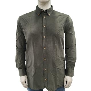 Maxfort men's plus size velvet shirt art. Ampezzo green