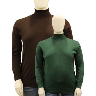 Mattia Sarti plus size turtleneck sweater for men article MS09 green, brown