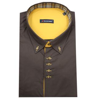 Maxfort men's plus size velvet shirt art. Grado marrone