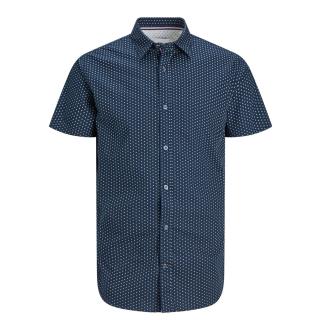 Jack & Jones men's shirt short sleeve plus size man article 12254851 blue