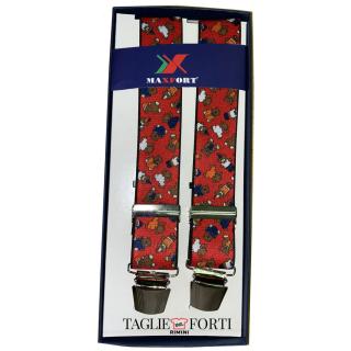 Maxfort Braces man in plus size fancy color red christmas