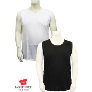 20 Nodi. Men's plus size sleeveless undershirt. Article 1004 black - white