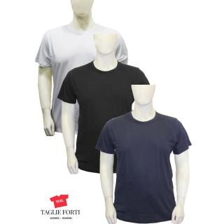 Ditta: 20 Nodi. Men's cotton underwear round neck t-shirt plus size. Article 1002 blue - white - black