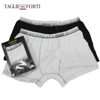Maxfort Men's plus size elastic cotton 2 underwear boxer. Article 280 white Black