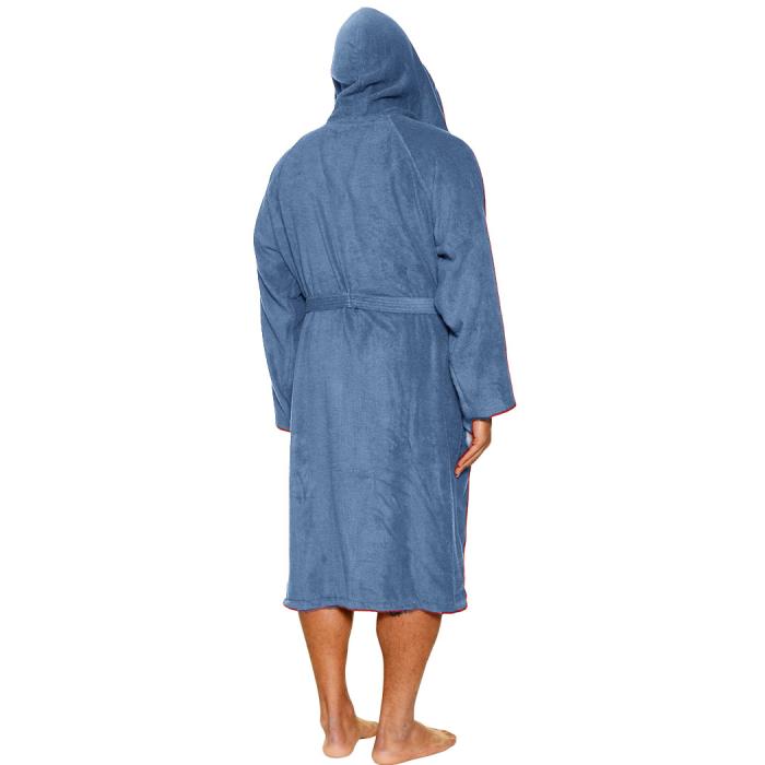 Maxfort extra large men's robe with belt and hood 100%  soft cotton - photo 4