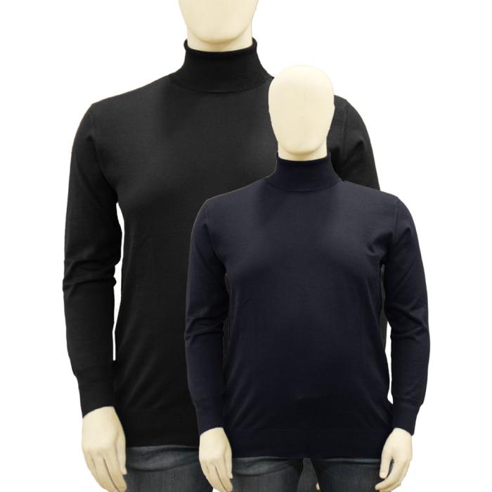 Mattia Sarti plus size high neck sweater for men article MS09 black and blue