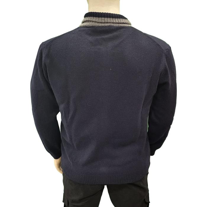 Maxfort wool cardigan jacket plus size men article 5924 blue - photo 1