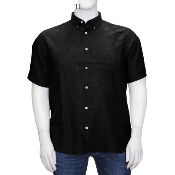 Maxfort shirt man short sleeve plus size  1262 light black