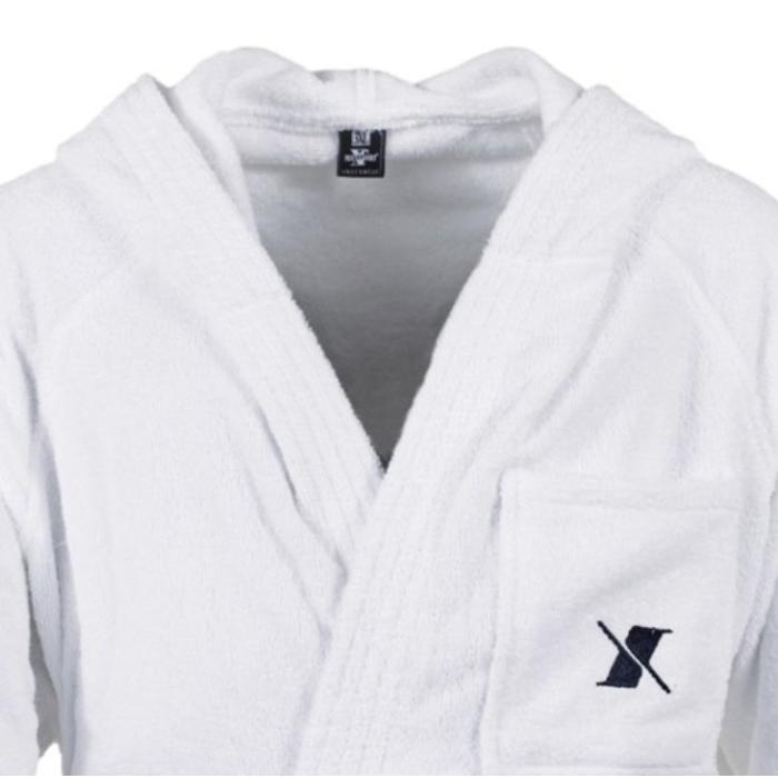 Maxfort extra large men's robe with belt and hood 100%  soft cotton - photo 3