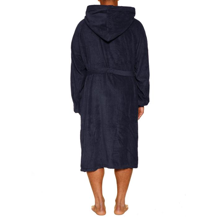 Maxfort extra large men's robe with belt and hood 100%  soft cotton - photo 2