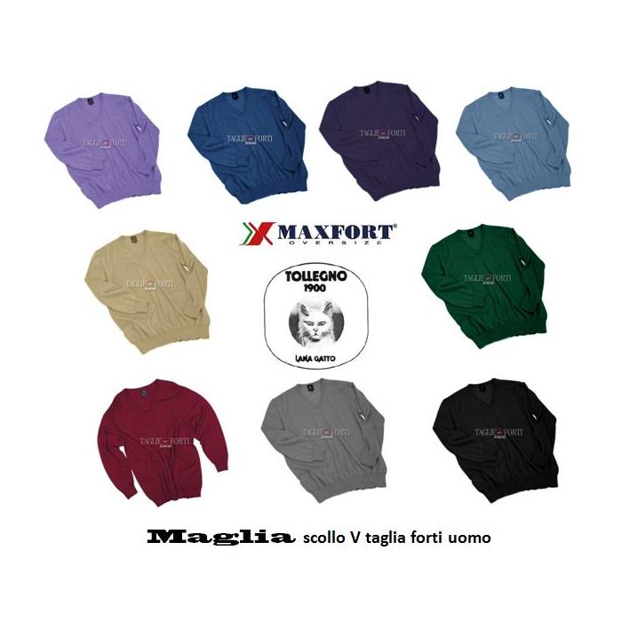 Maxfort knit V-neck plus size man 5420 grey - photo 1