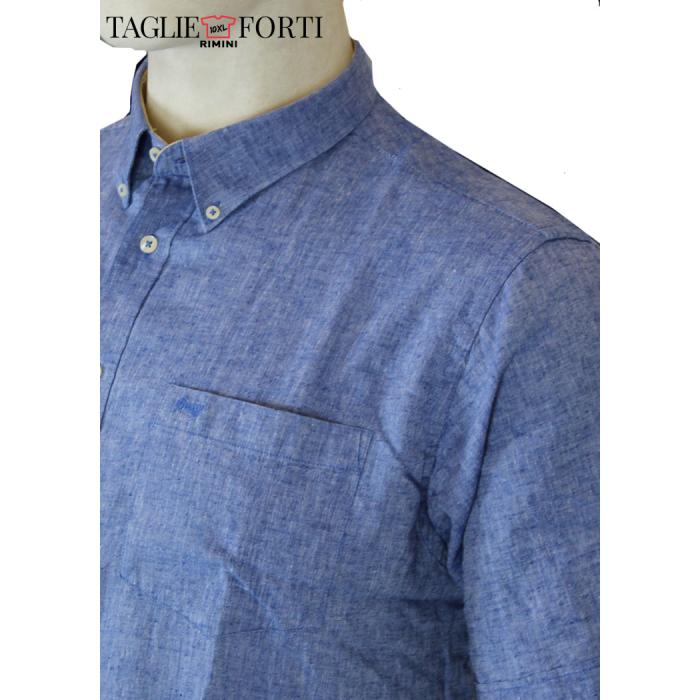 Maxfort shirt man short sleeve plus size  1262 denim - photo 1